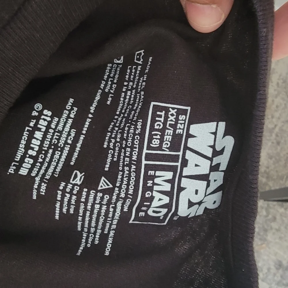 Yoda Star Wars Boys 100% Cotton black T shirt size TTG 18/ Boys XXL